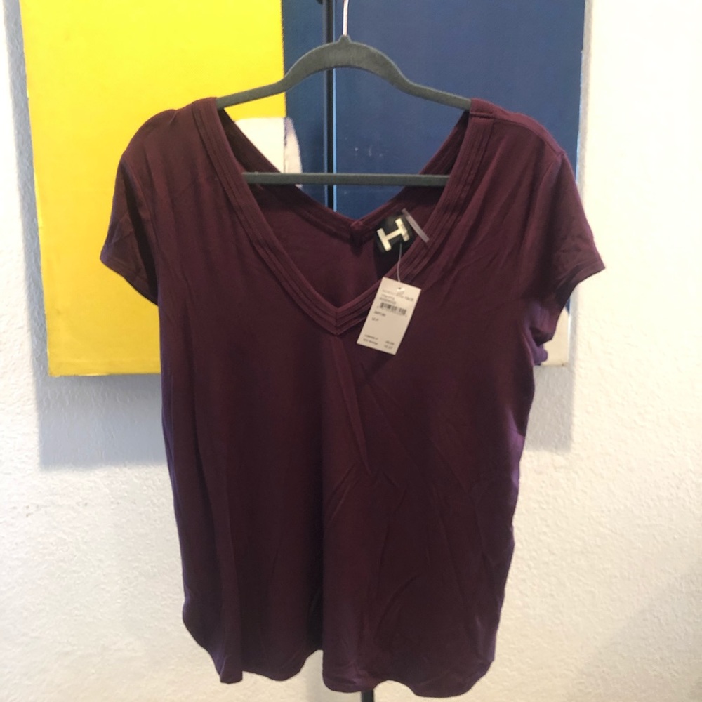 H by bordeaux- V NECK T-SHIRT